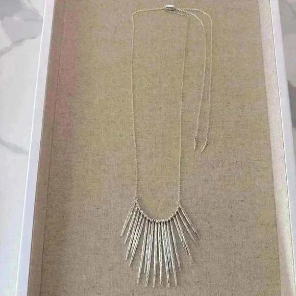 Stella &  Dot Kari Fringe Necklace - Silver - Picture 3 of 6